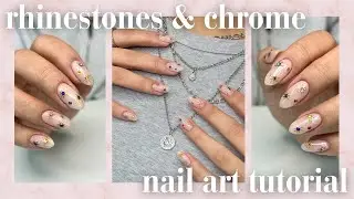 rhinestone stars nail tutorial | isolated chrome