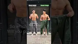 Grey Cargo vs Green Cargo #cargo #cargopants #outfitideas #hoodie #mensfashion #styletips #styling