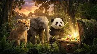 Tiny Explorers: Baby Elephant and Panda Find A Glowing Treasure Chest Deep In The Ancient Jungle!