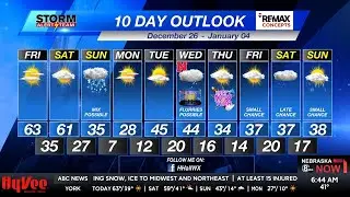 Beautiful Friday- Arctic Blast & Snow Chances Sunday- Friday Morning KLKN Forecast- December 26,