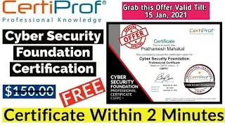 CertiProf Cyber Security Foundation | CertiProf Free Certificate | CSFPC&trade; Free Certificate