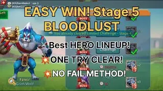 EASY WIN! Bloodlust Challenge Stage 5 | Best F2P & P2P Hero Lineup (Lords Mobile)
