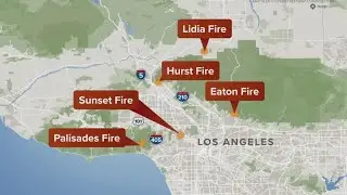 California Wildfires: Eaton, Palisades, Sunset, Hurst and Lidia fires update - 11 p.m. latest