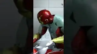 Marvel Super Heroes Washing Dishes - AI Generated
