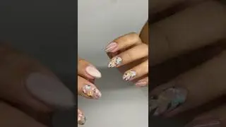 💐Biab manicure + hand painted art #handpaintednailart #nailgelart #nailtutorial #naildesign