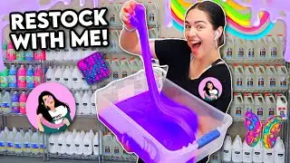 RESTOCK MY SLIME SHOP WITH ME!! *i finally did it omg*