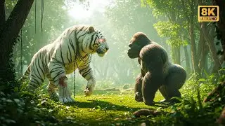 King Kong vs White Tiger 🐅 Deadly Jungle Battle | Epic Monster Fight in 4K