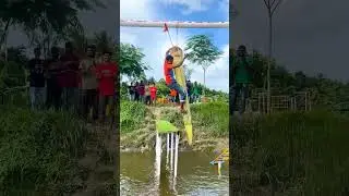 Village game|| climbing banana tree !!if fall down then eliminate😀