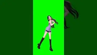 girl green screen dance video VFX Croma key green screen cartoon character animation dance video