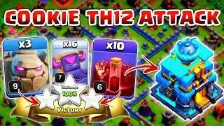 16 Cookie + 10 Skeleton Spell TH12 Attack strategy!
