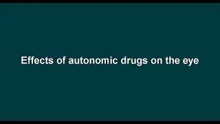 7- Effects of autonomic drugs on the eye