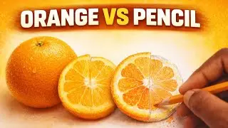 🍊Real Orange 🆚 Drawing.... #artist #art #drawing #viralvideo #artlovers #painting #realistic #viral 