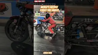 World's Fastest Street Tire Harley Goes 7.60 in the dark! 😮