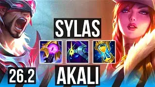 SYLAS vs AKALI (MID) | 10k gold comeback, 64K damage | KR Master | 26.2