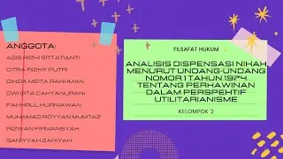 Kel 2_Analisis Dispensasi Nikah Menurut Undang-Undang Perkawinan dalam Perspektif Utilitarianisme