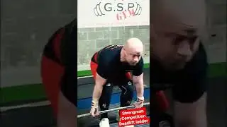 Strongman competition Deadlift Ladder Event. 140kg - 200kg. Gym fail 1st rep didn't wait down signal