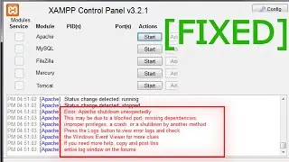 how to solve error apache shutdown unexpectedly | Abid Raheem