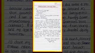 Bank account opening letter to bank manager / write an application for bank account opening letter