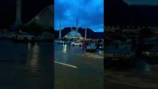 Rainy weather+Faisal Masjid Islamabad #aesthetic #beauty #status #nature #islamabad #rain #shorts