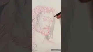 Drawing Jesus' Head using Looks Method #timelapse #art #arttimelapse