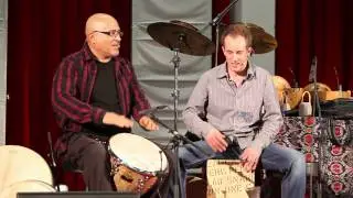 Hakim Ludin & Claudio Spieler soundcheck on Djembe and Cajon