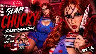 Glam CHUCKY Transformation 🔪🩸 Full Halloween Makeup + Retro Stage Costume🎃