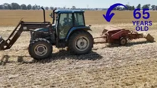 Can Our 65 YEAR OLD Baler Still Make A Good Bale Of Hay!!! Making Straw Bales The Old School Way