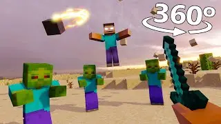 Herobrine Fight in 360&deg; - Minecraft Animation 4K/VR