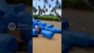Monkey Misjudges Turtle, Entire Cart Goes Swimming