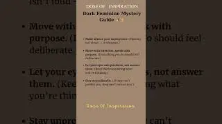Dark Feminine Mystery Guide 🥀✨Dose Of Inspiration #motivation #mystery