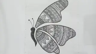 Mesmerizing Mandala Butterfly Drawing | Satisfying Zentangle Art for RelaxationWould #smartart#art