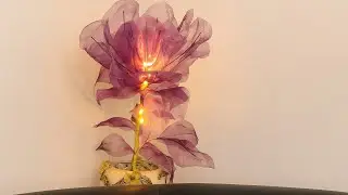 How to Make a Glowing Organza Flower Lamp | DIY Room Decor Craft Idea at Home 🌸✨