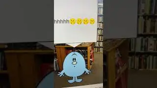 Mr. Quiet tells Mr. Noisy to be quiet in a library