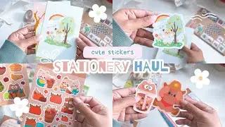 cute stationery haul ASMR 🌱 cute stickers, washi tape and art prints ~