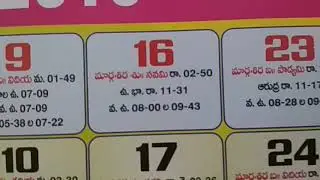 Telugu Calendar December 2018 Year Telugu Festivals & Important Days