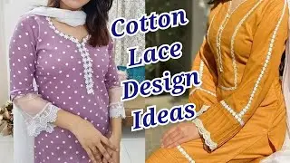 Cotton lace design on Punjabi suit/Kurtis | Lace Neck design ideas #lacedesign #punjabisuit #fashion