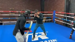ABLAIKHAN ZHUSSUPOV 2-0 1KO PERFORMING PRESSURE & DEFENSE  DRILL AT TOP RANK GYM | TRAINING FOOTAGE