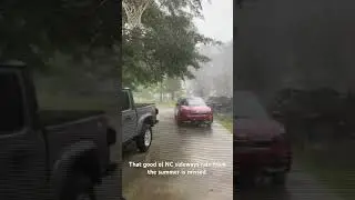 Summer rain is different from winter rain out here #motocollectivedotnet #ncliving #ncweather #rain
