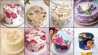 🌹 Simple Cake Design/Pressed flower Cake tutorial/Wedding cake/Birthday Cake