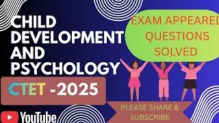 #Child development and psychology previous CTET questions solved.