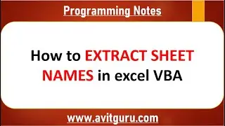 How to extract sheet names in excel VBA