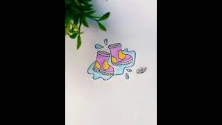 Colorful Rain Boots 🌧️👢 | Easy & Cute Drawing Tutorial #drawing #art