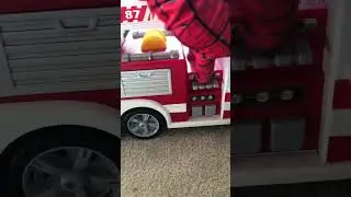 Satisfying fire truck transport water, carry equipment for technical rescue. Police car toy#shorts