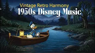 Disney Memories 🌙🎣 Donald Duck Fishing in a Peaceful Night with 1950s Oldies Playing in Another Room
