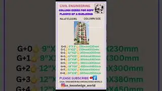 COLUMN SIZES FOR DIFFERENT FLOORS OF A BUILDING