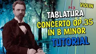 Oskar Rieding concerto op.35 in B minor on VIOLIN TUTORIAL very EASY with TABS/ Sheet Violín