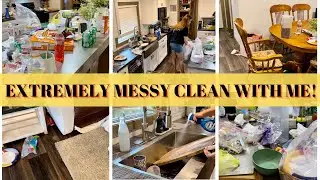 EXTREMELY MESSY HOUSE CLEAN WITH ME REAL LIFE CLEANING MOTIVATION