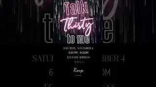 30th birthday video invitation. ANY AGE