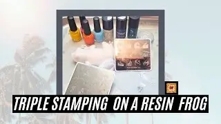 Triple Stamping Waves/Ocean On A Resin Frog | Beginners Tutorial | Maniology Stamping Polish