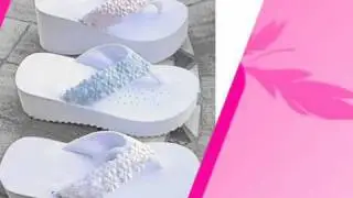 Custom Decorated Platform Wedding Flip Flops